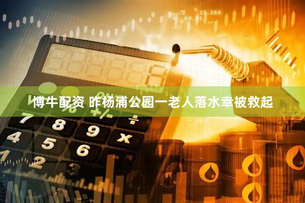 博牛配资 昨杨浦公园一老人落水幸被救起